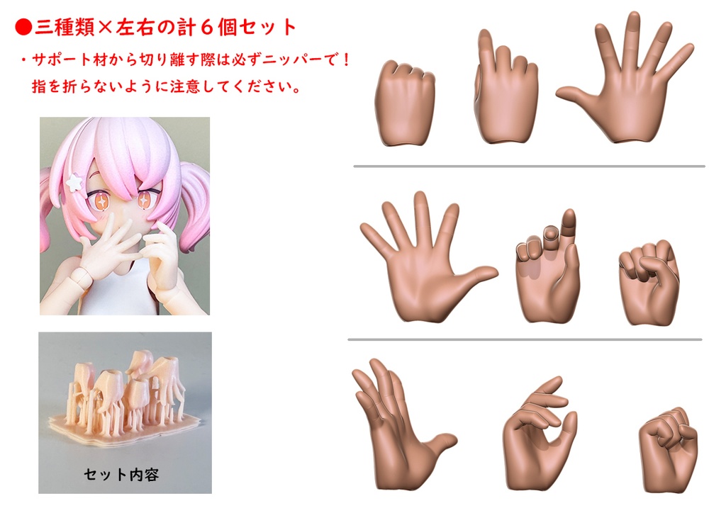 ハンドパーツセット01 Block2-S用 (プニモフ マオ用)