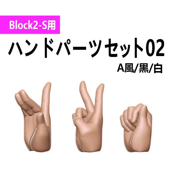 ハンドパーツセット02 Blocl2-S用(プニモフ マオ用)