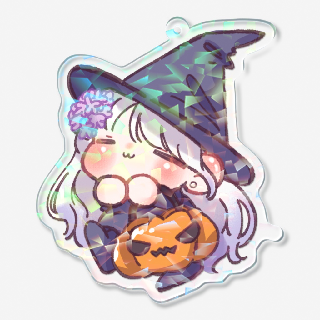 ハロウィン紫陽花らっこホログラムアクリルキーホルダー