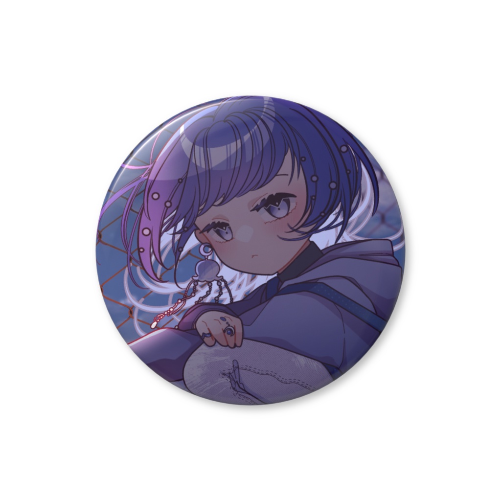 夕暮れクラゲらっこの缶バッジ