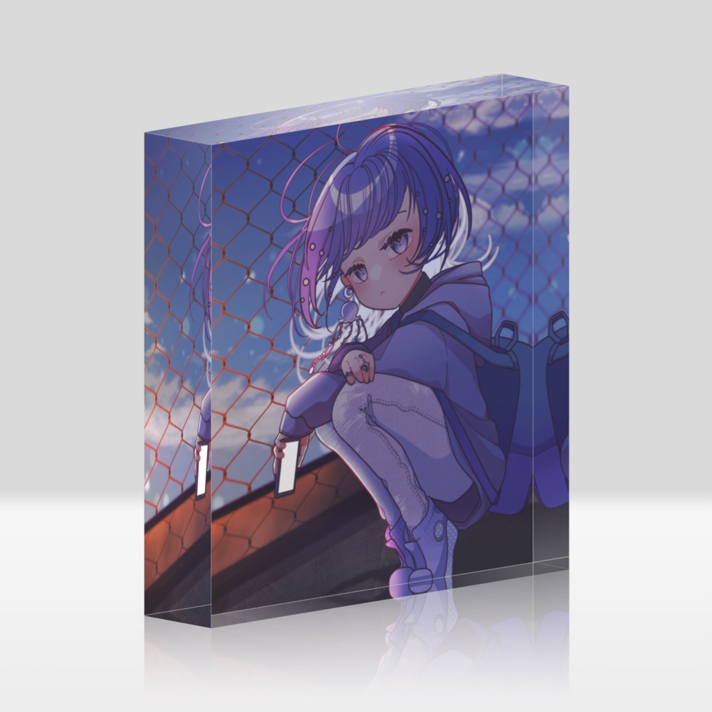 夕暮れクラゲらっこのアクリルブロック