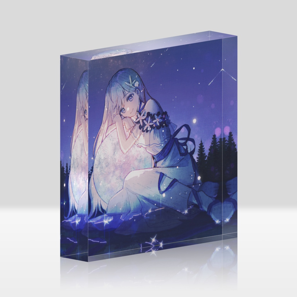 〖3周年記念〗月とらっこのアクリルブロック