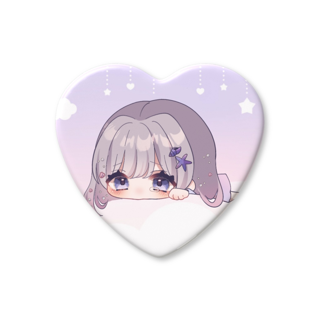 〖ちびらこFES〗うるうるらっこのハート缶バッジ