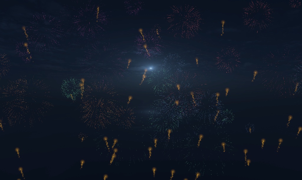 【無料】アバター向け花火パーティクル (五色セット) 【VRChat想定】