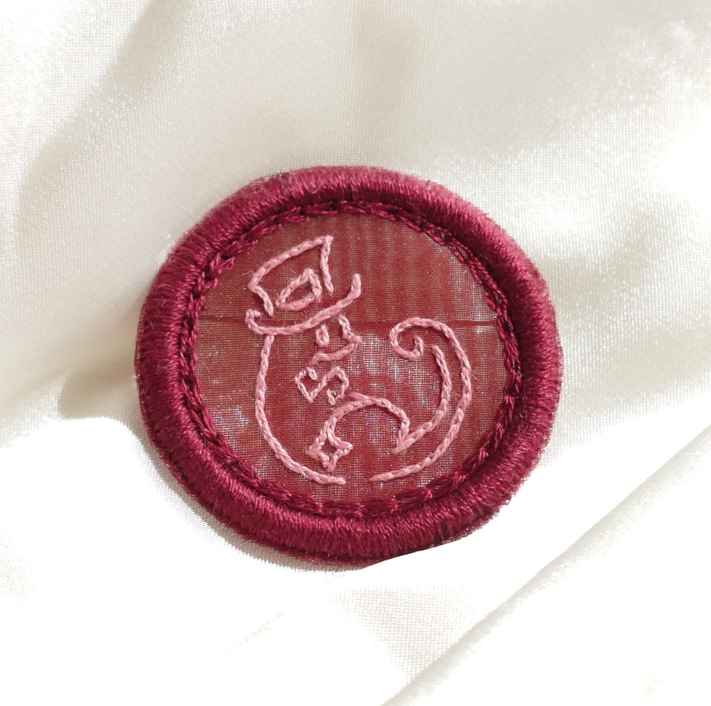 リネ オーガンジー刺繡 ブローチ