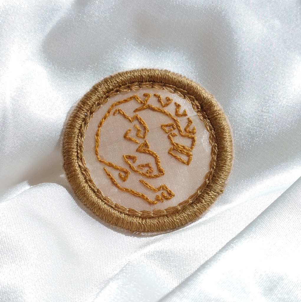 シロネン オーガンジー刺繡 ブローチ