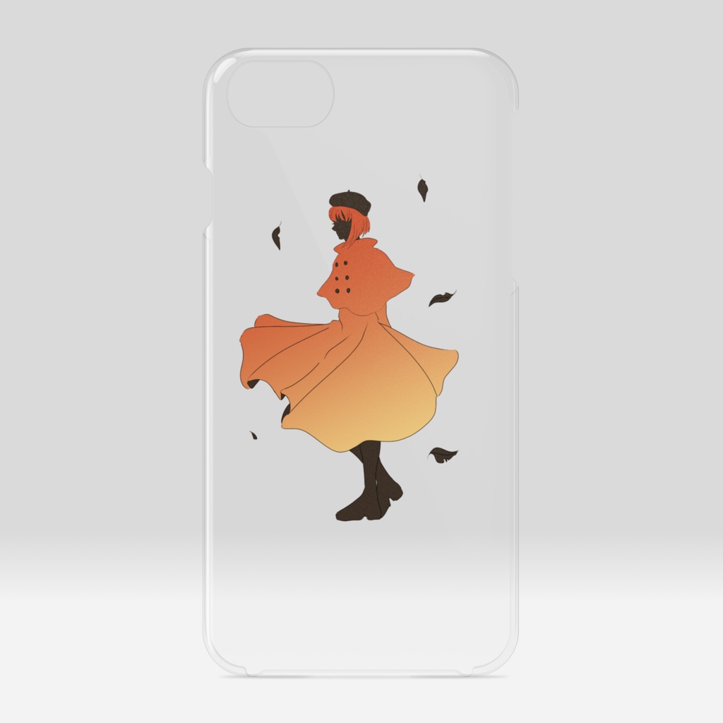 紅葉(こうよう)少女のクリアiPhoneケース