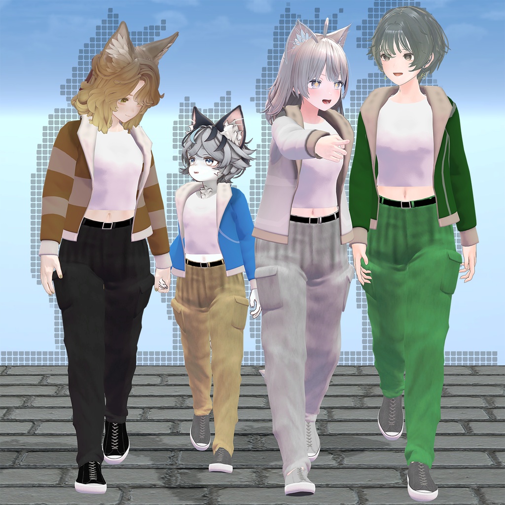 【4アバター対応】 StreetOutfit 【VRChat向け衣装モデル】