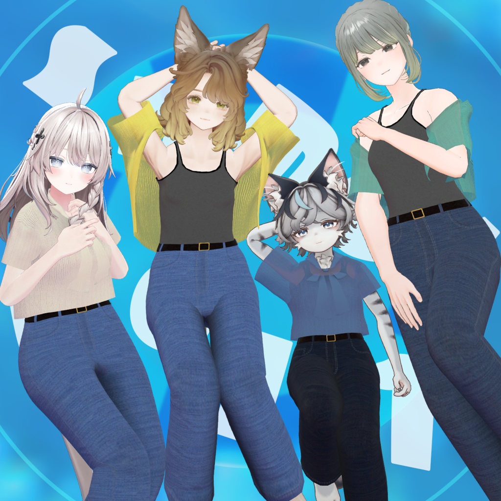 【4アバター対応】 SummerOutfitVol.1 【VRChat向け衣装モデル】