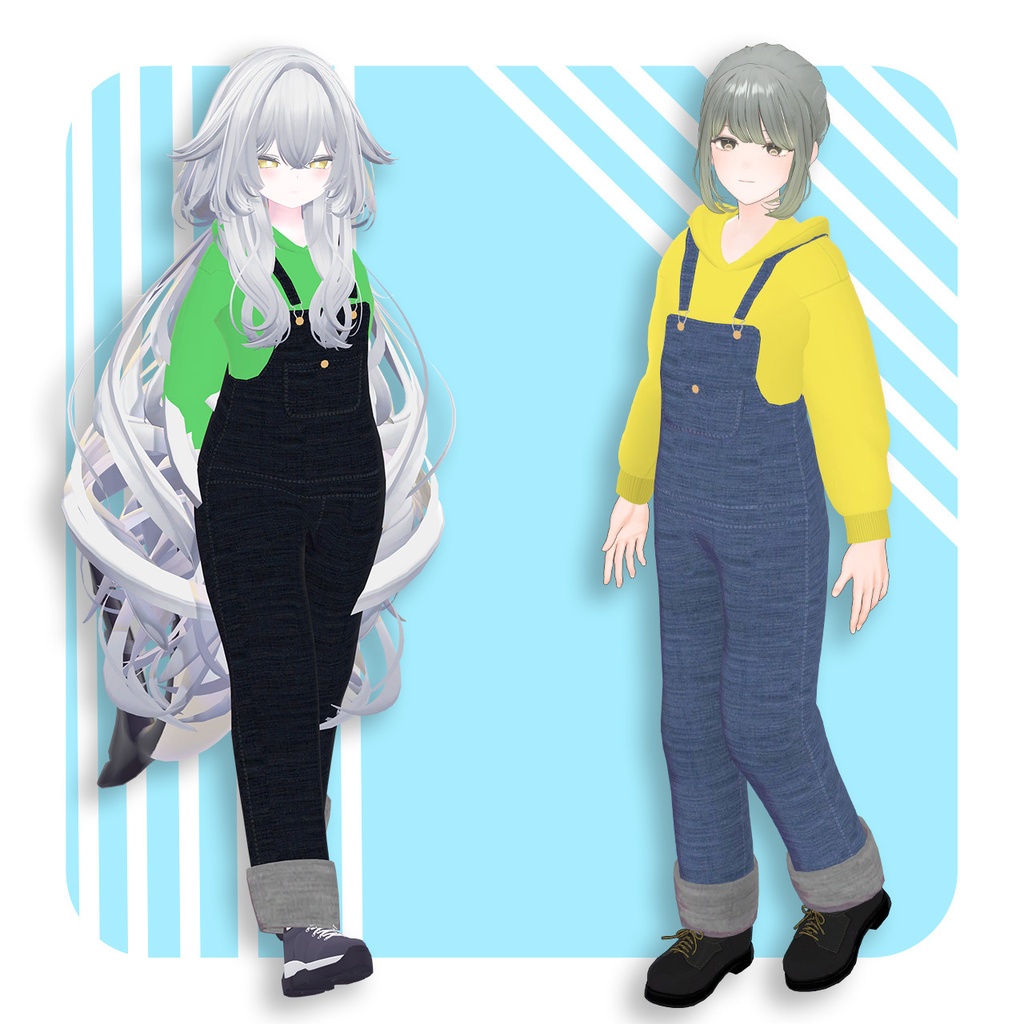 【5アバター対応】Overalls 【VRChat向け衣装モデル】