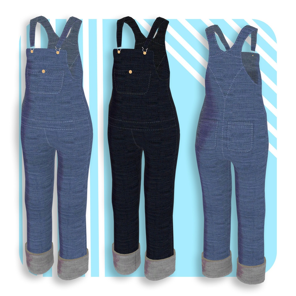 【5アバター対応】Overalls 【VRChat向け衣装モデル】