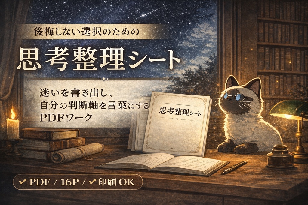 後悔しない選択のための思考整理シート