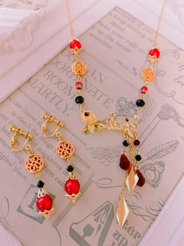 刀剣乱舞/加州清光イメージのネックレス&イヤリング