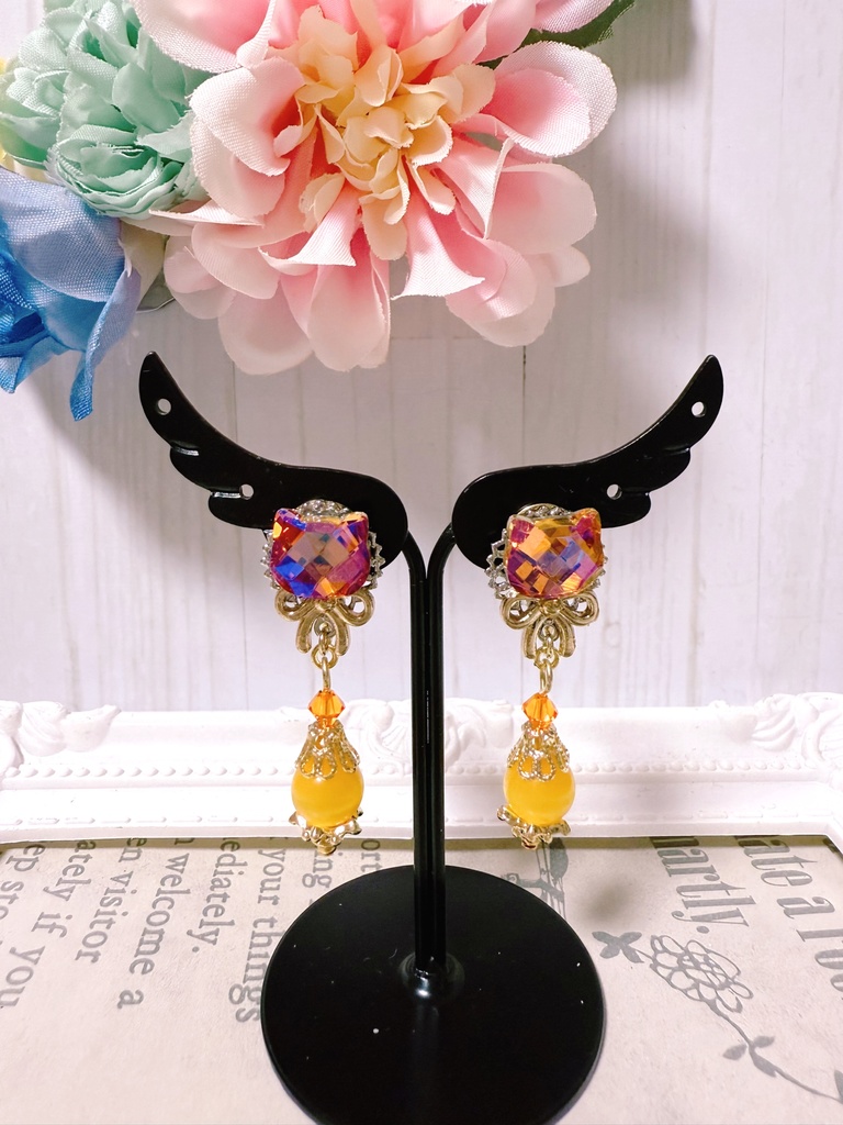 Crown Works.R/猫のイヤリング　No.07
