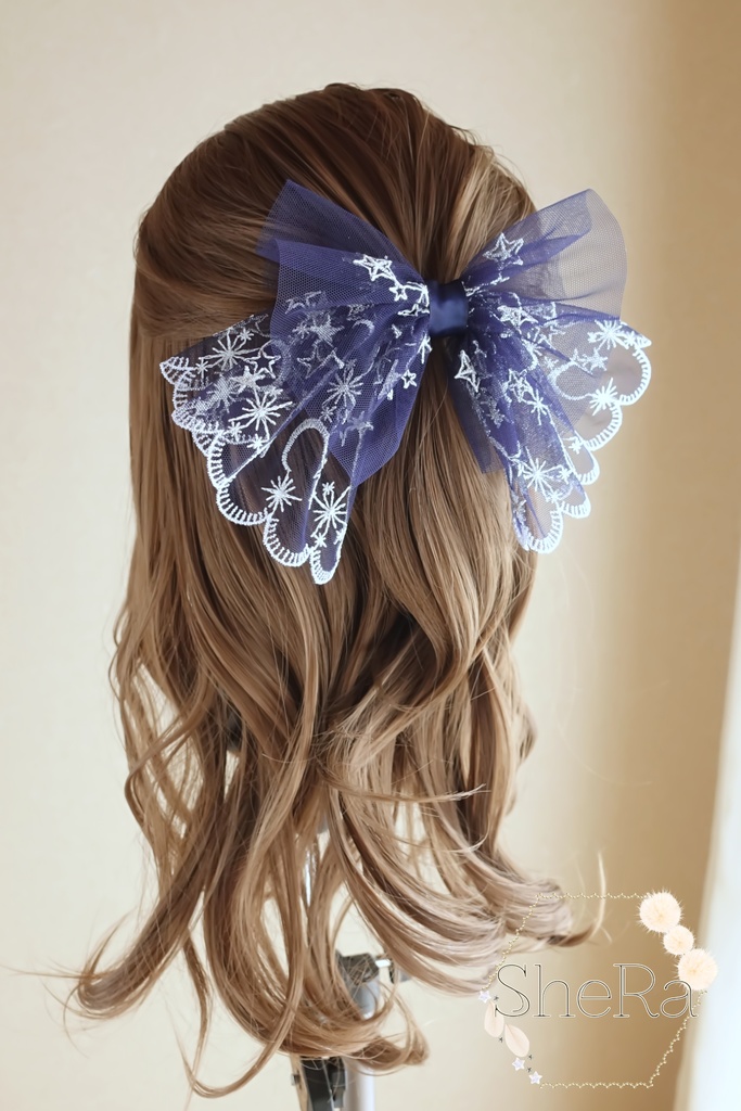 レースリボンのポニーフック・セレスティア