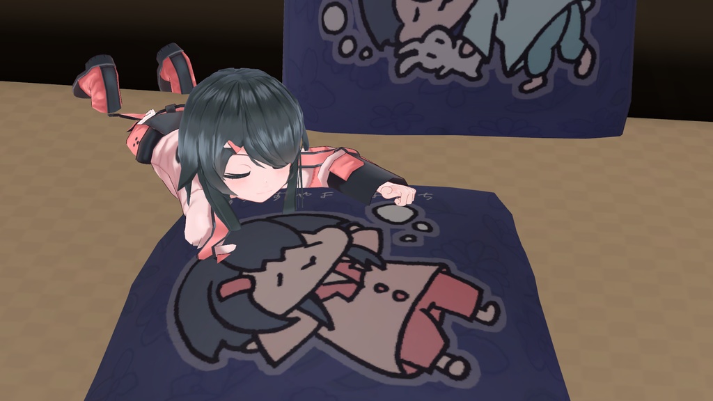 【無料】よちよたちたちねんねクッション 3Dモデル