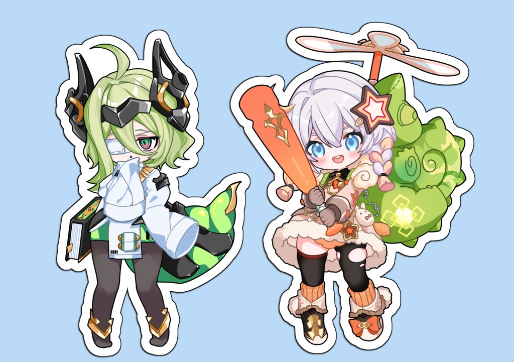 崩壊3rd武装人形ダイカットステッカー 二種 クライン/キアナ