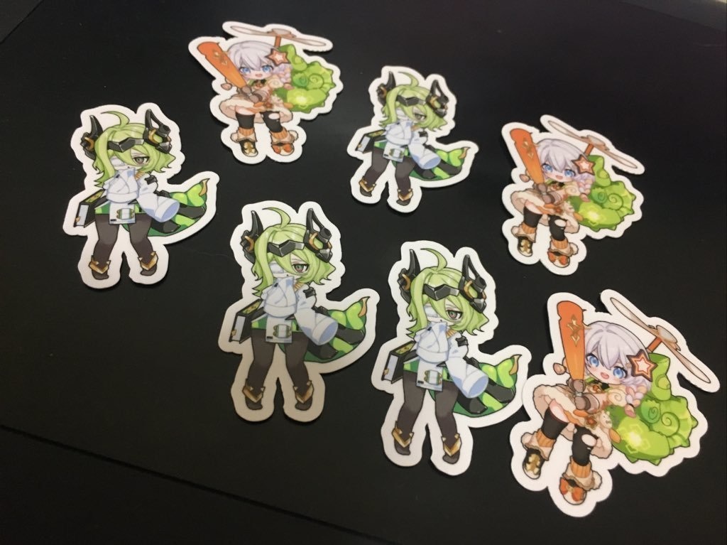 崩壊3rd武装人形ダイカットステッカー 二種 クライン/キアナ