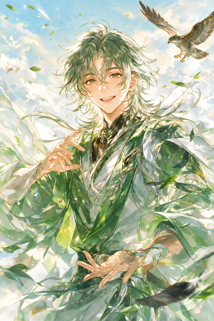 【高解像度イラスト集】和風ファンタジー男士 ―八様― / 仙人・陰陽師・剣士 8体セット(DL販売・壁紙付き)