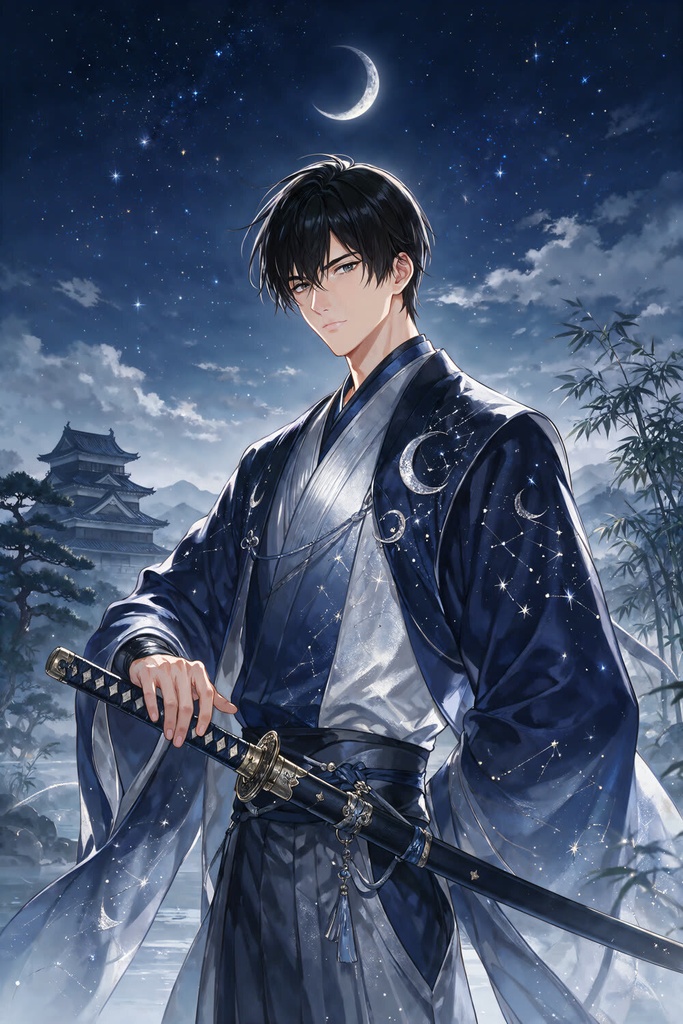【高解像度イラスト集】和風ファンタジー男士 ―八様― / 仙人・陰陽師・剣士 8体セット(DL販売・壁紙付き)