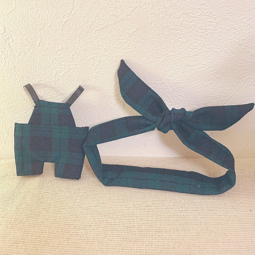 ぬい服/うさみみバンドandサロペット.ブラウス