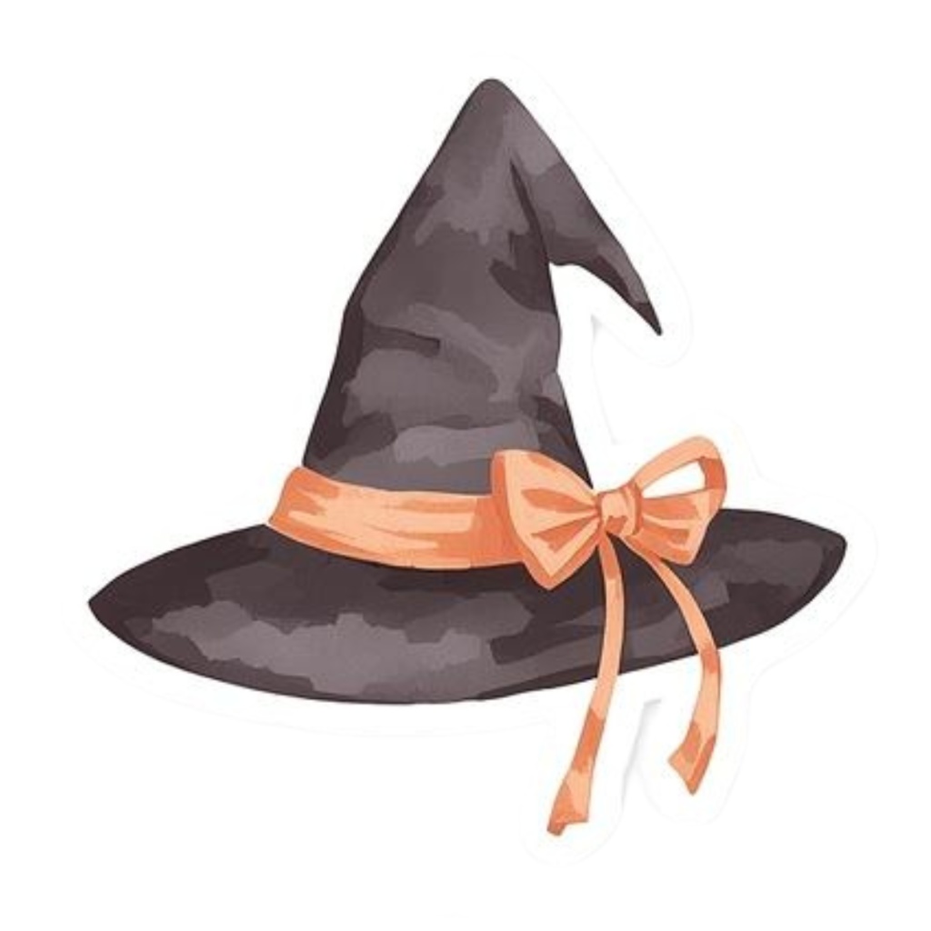 魔女とハロウィンのクリップアート水彩イラスト素材集(PNG)