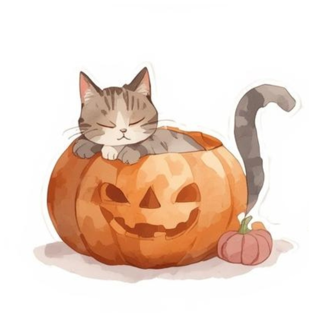 魔女とハロウィンのクリップアート水彩イラスト素材集(PNG)