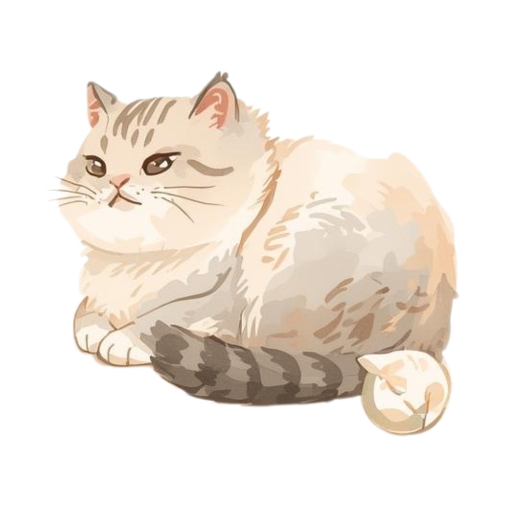 水彩手書き風イラスト集 ゆるふわ猫 vol.3|全15種 背景透過PNG素材