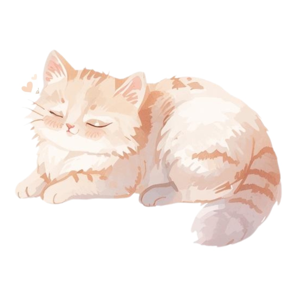 水彩手書き風イラスト集 ゆるふわ猫 vol.3|全15種 背景透過PNG素材