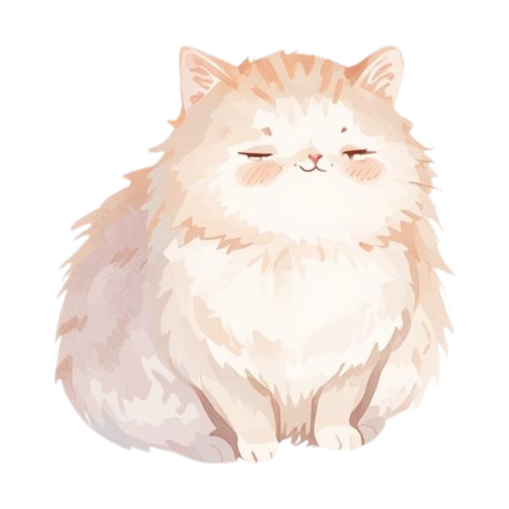 水彩手書き風イラスト集 ゆるふわ猫 vol.3|全15種 背景透過PNG素材