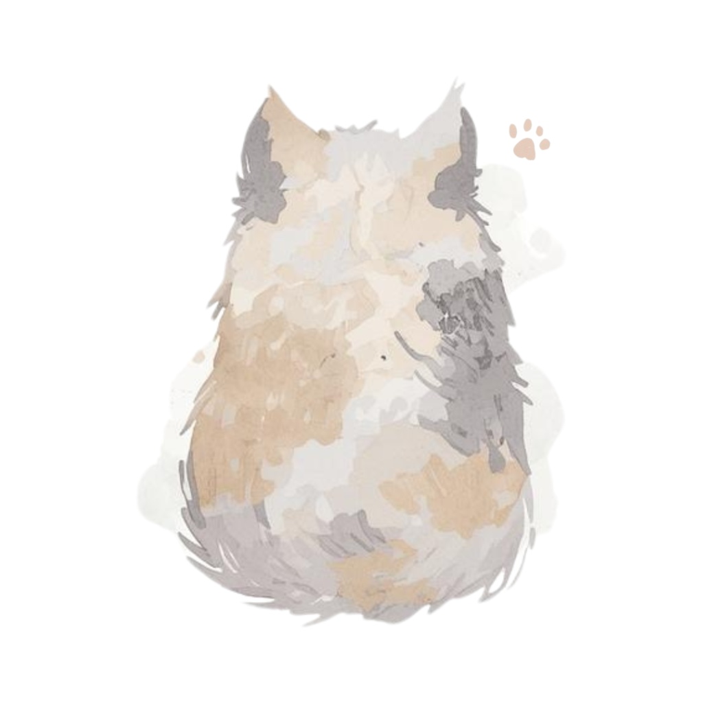 水彩手書き風イラスト集 ゆるふわ猫 vol.3|全15種 背景透過PNG素材