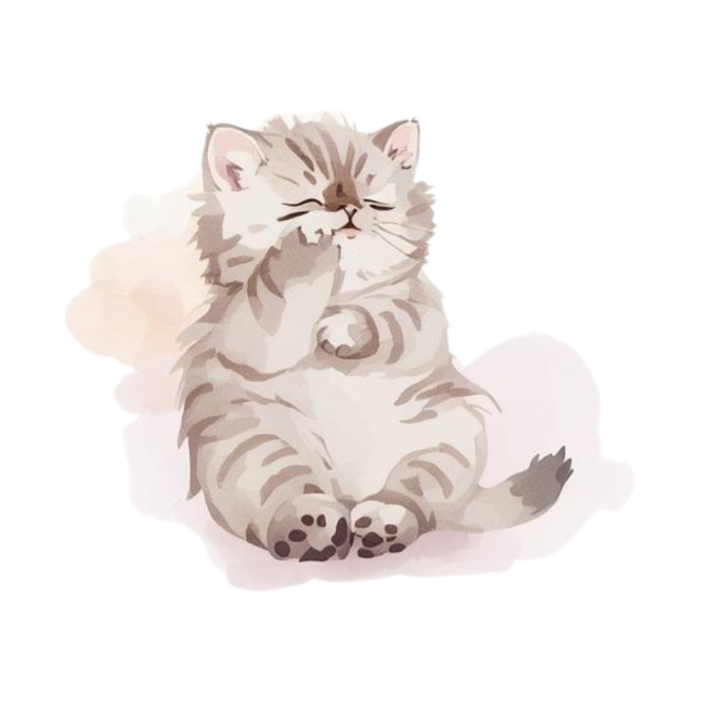 水彩手書き風イラスト集 ゆるふわ猫 vol.4|全15種 背景透過PNG素材