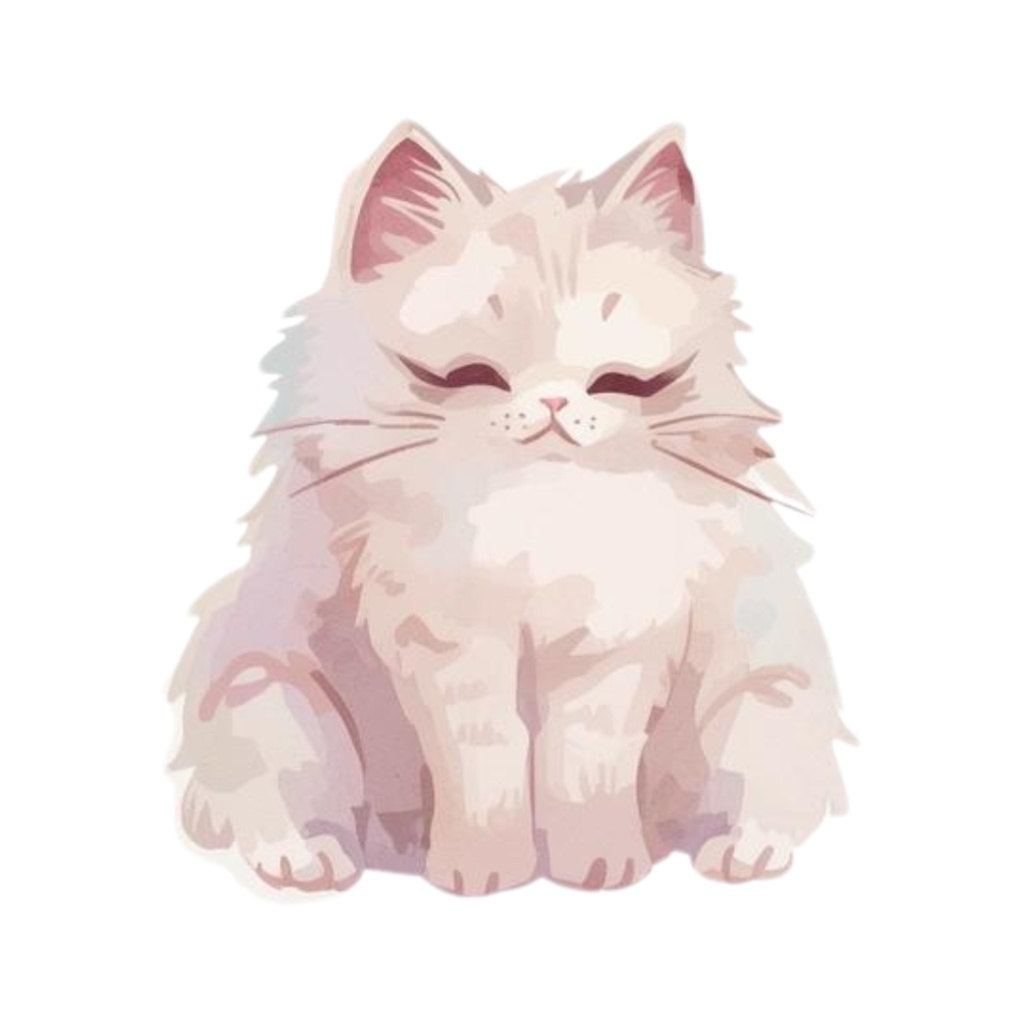 水彩手書き風イラスト集 ゆるふわ猫 vol.4|全15種 背景透過PNG素材