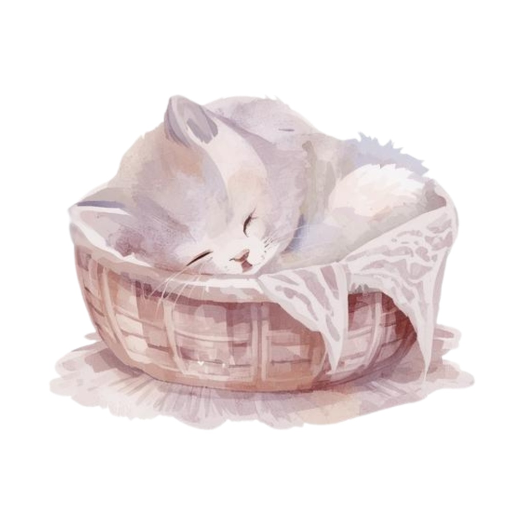 水彩手書き風イラスト集 ゆるふわ猫 vol.4|全15種 背景透過PNG素材