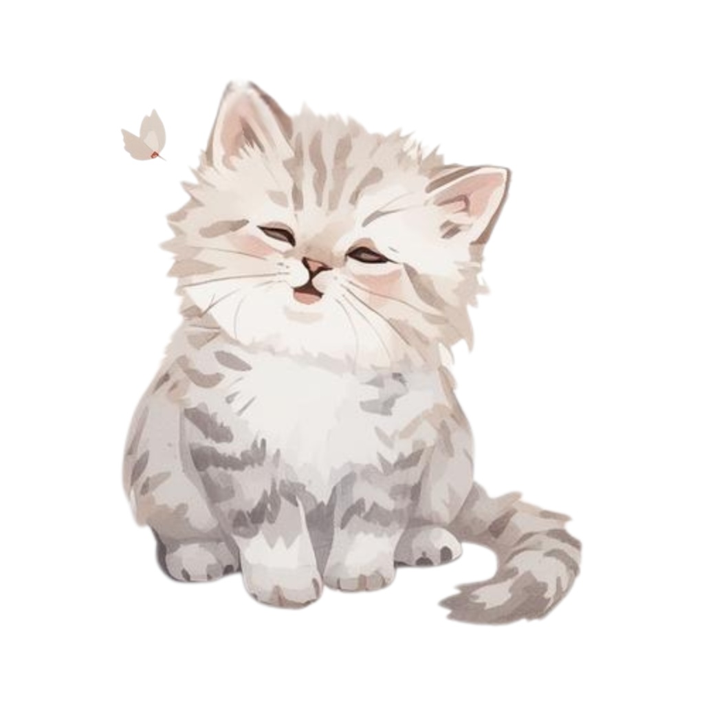 水彩手書き風イラスト集 ゆるふわ猫 vol.4|全15種 背景透過PNG素材