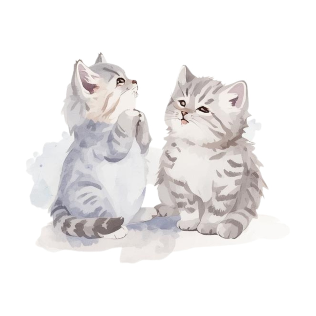 水彩手書き風イラスト集 ゆるふわ猫 vol.4|全15種 背景透過PNG素材