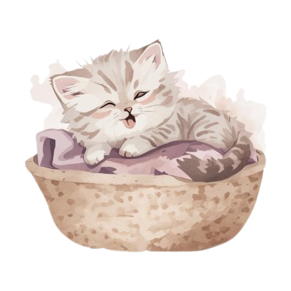 水彩手書き風イラスト集 ゆるふわ猫 vol.4|全15種 背景透過PNG素材