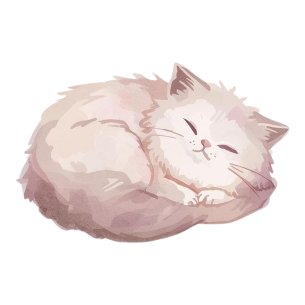 水彩手書き風イラスト集 ゆるふわ猫 vol.4|全15種 背景透過PNG素材