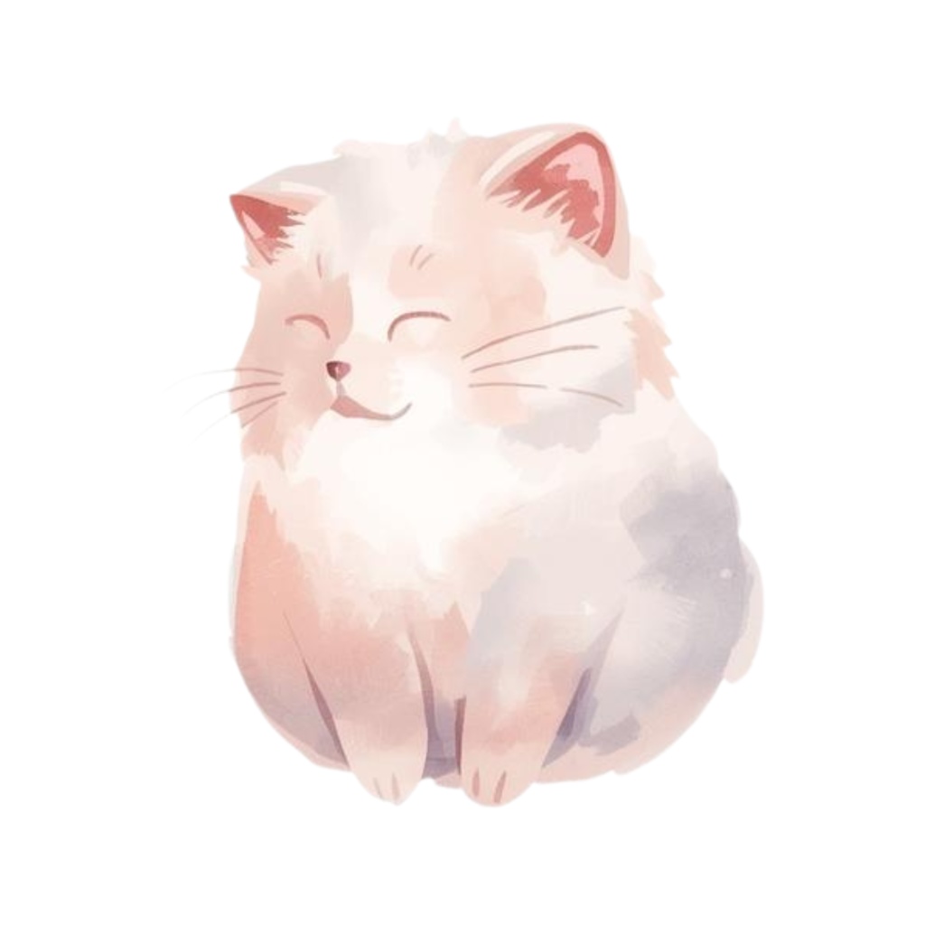 水彩手書き風イラスト集 ゆるふわ猫 vol.4|全15種 背景透過PNG素材