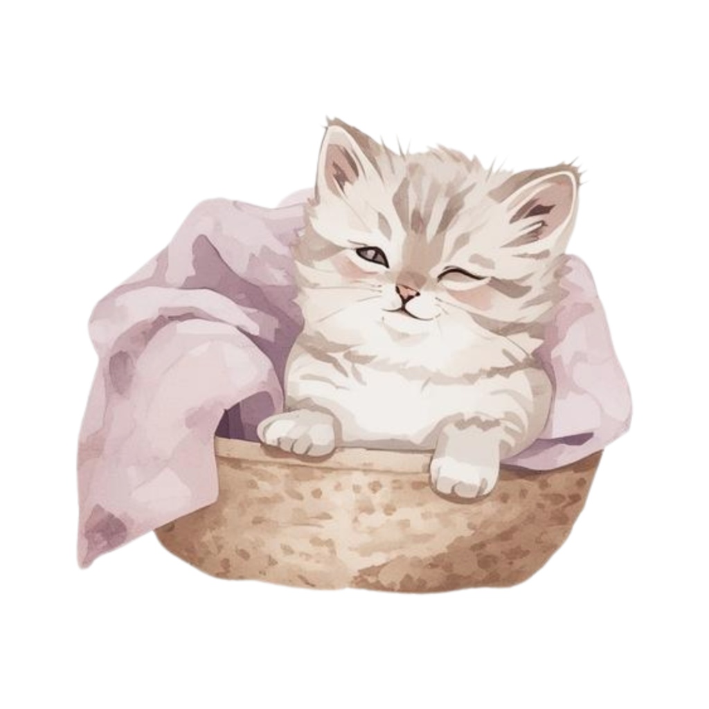 水彩手書き風イラスト集 ゆるふわ猫 vol.4|全15種 背景透過PNG素材