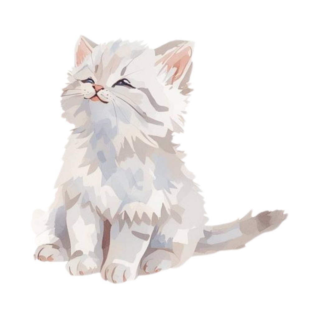 水彩手書き風イラスト集 ゆるふわ猫 vol.5|全15種 背景透過PNG素材