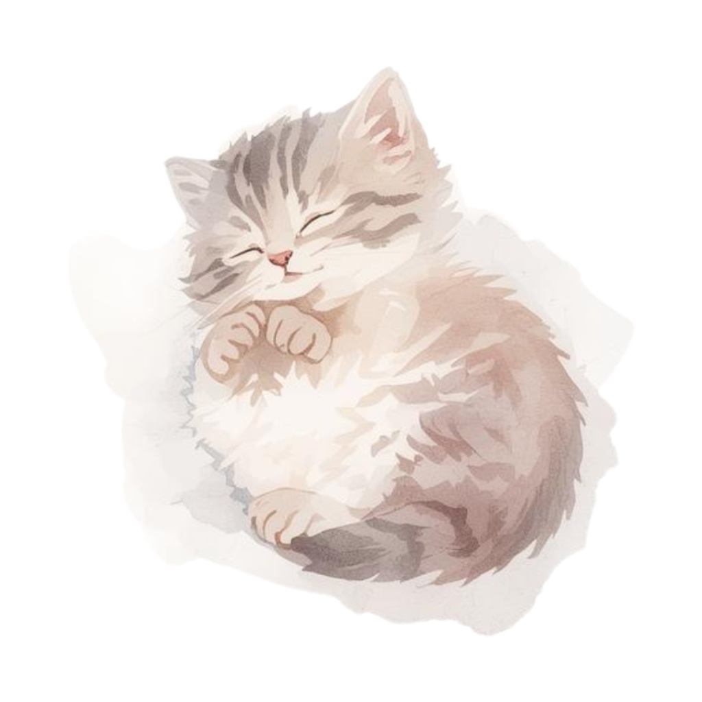 水彩手書き風イラスト集 ゆるふわ猫 vol.5|全15種 背景透過PNG素材