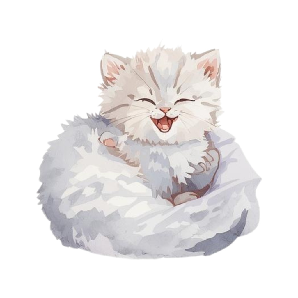 水彩手書き風イラスト集 ゆるふわ猫 vol.5|全15種 背景透過PNG素材