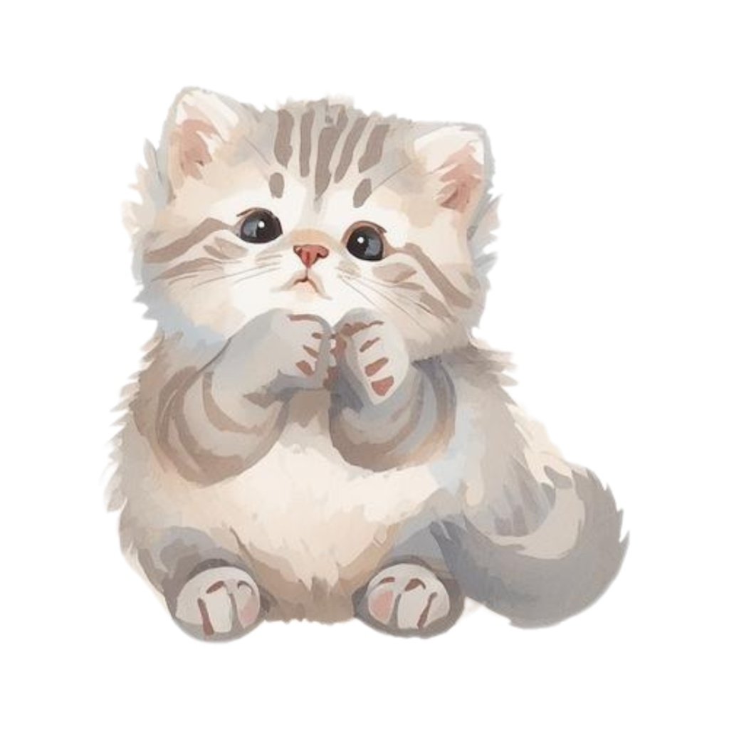 水彩手書き風イラスト集 ゆるふわ猫 vol.5|全15種 背景透過PNG素材