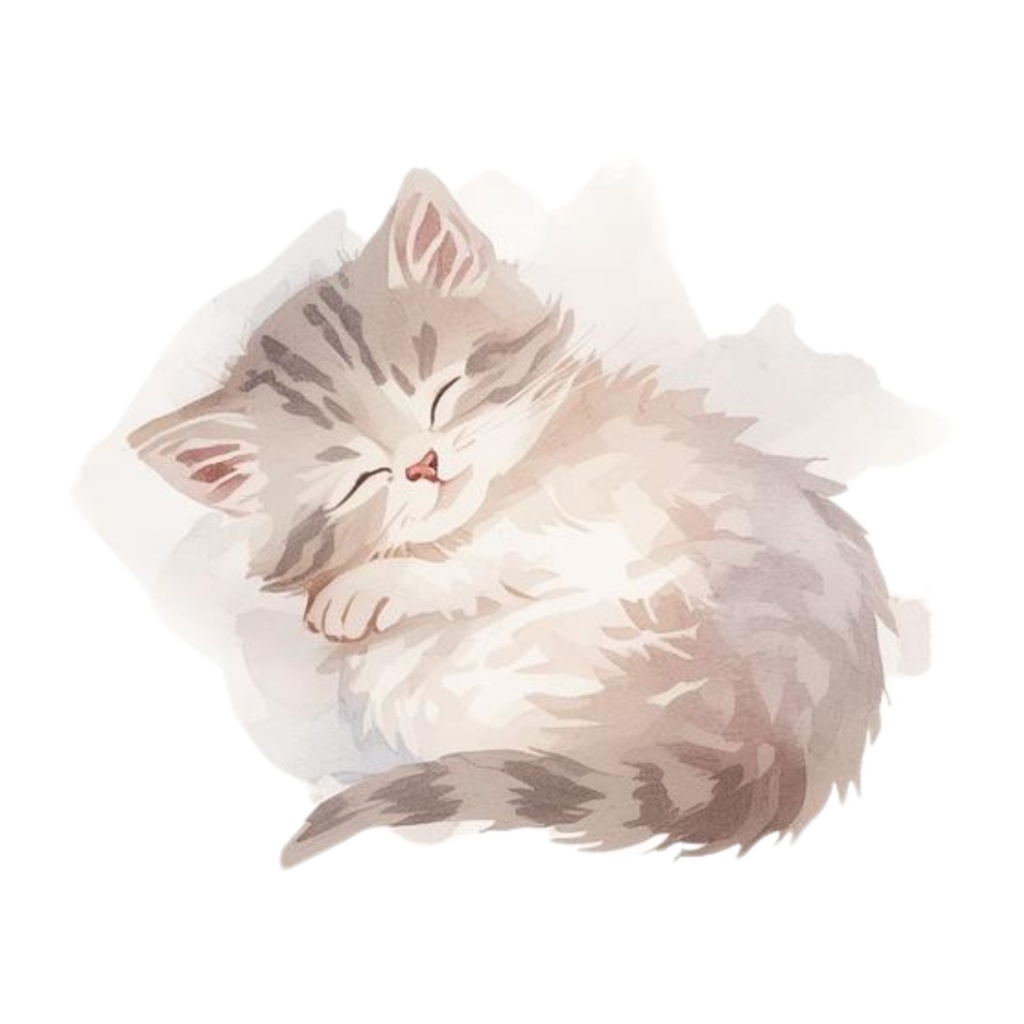 水彩手書き風イラスト集 ゆるふわ猫 vol.5|全15種 背景透過PNG素材