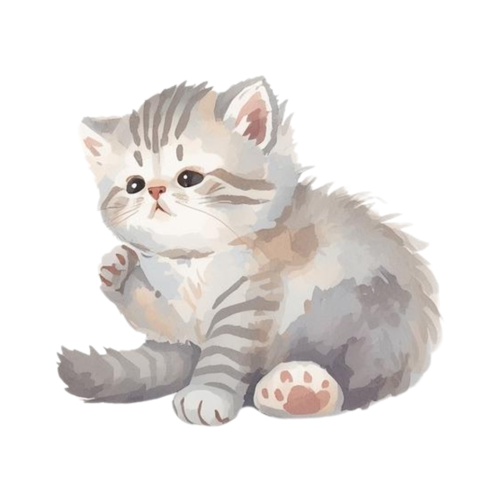 水彩手書き風イラスト集 ゆるふわ猫 vol.5|全15種 背景透過PNG素材