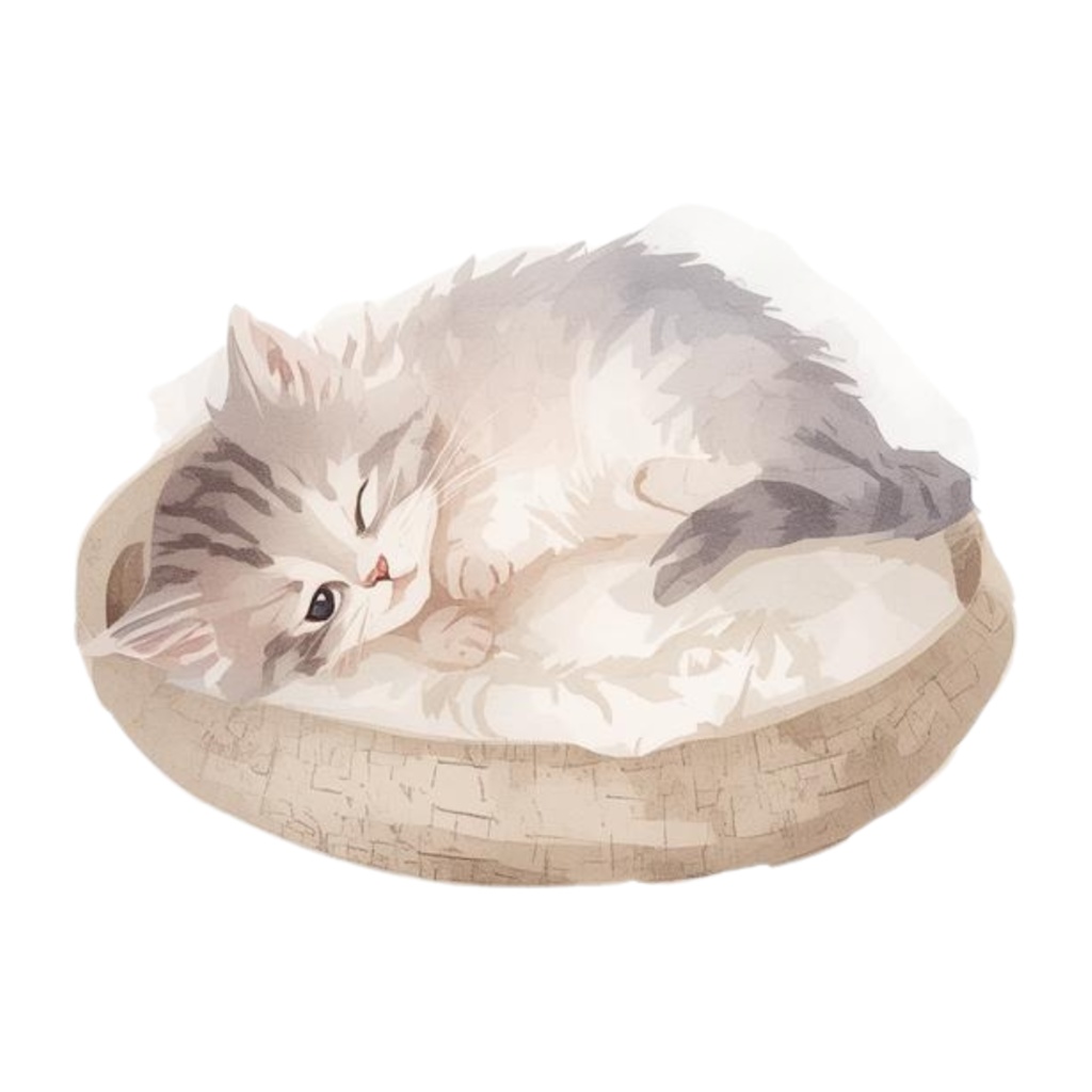 水彩手書き風イラスト集 ゆるふわ猫 vol.5|全15種 背景透過PNG素材