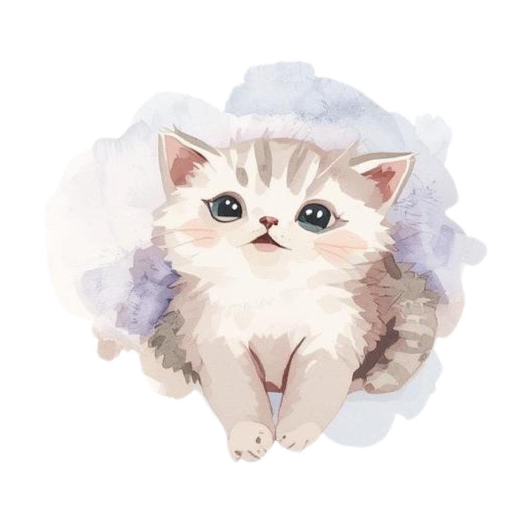 水彩手書き風イラスト集 ゆるふわ猫 vol.6|全◯種 背景透過PNG素材