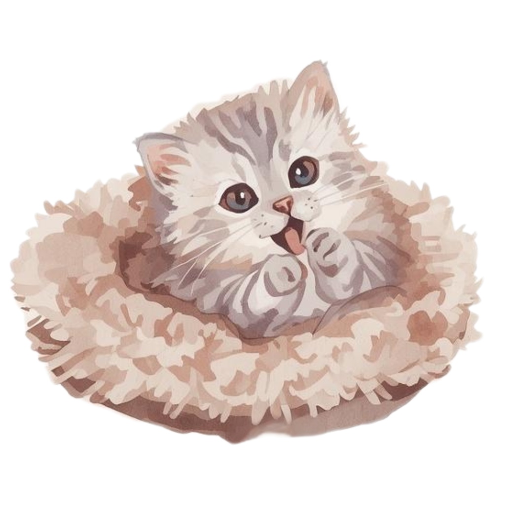 水彩手書き風イラスト集 ゆるふわ猫 vol.6|全◯種 背景透過PNG素材