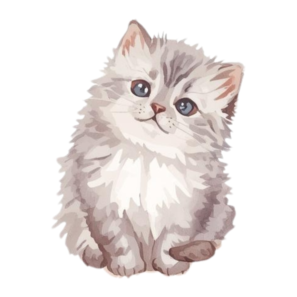 水彩手書き風イラスト集 ゆるふわ猫 vol.6|全◯種 背景透過PNG素材